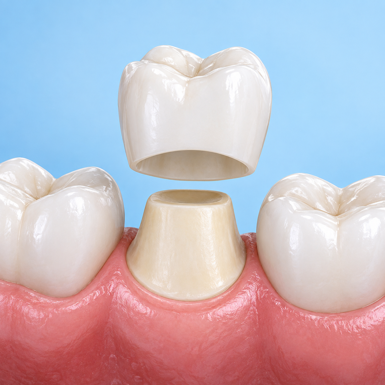 Crowns and tooth replacement: explanatory diagram