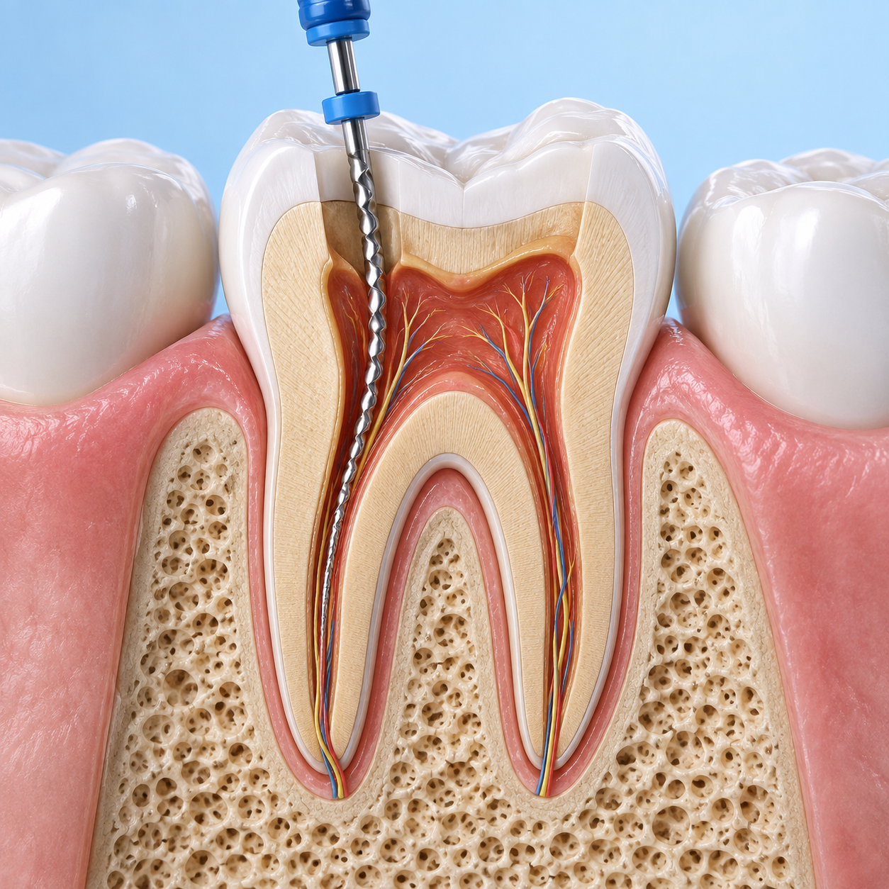 Root canal treatment: explanatory diagram